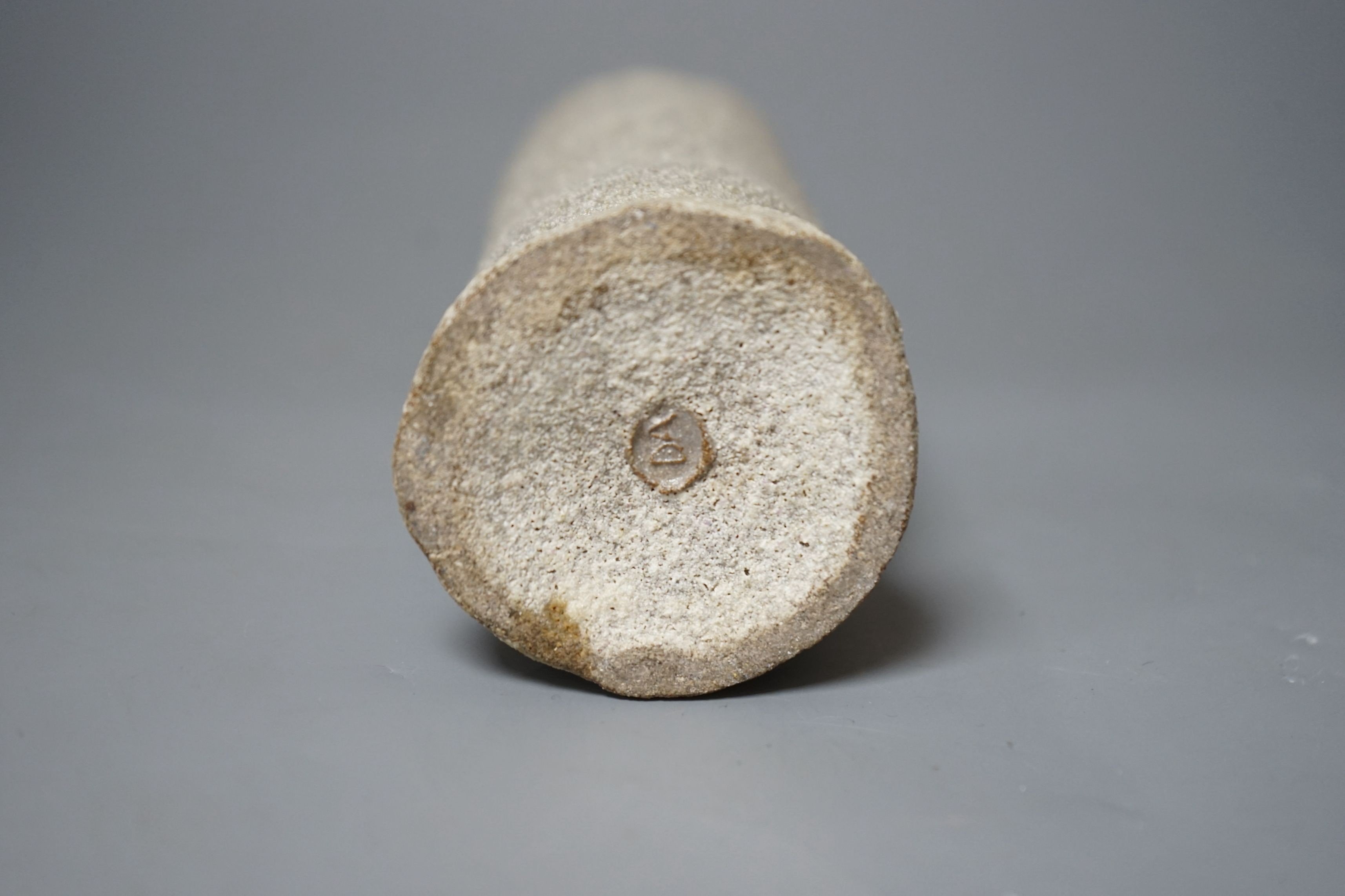 Dan Arbeid (1928-2010), a tall volcanic glazed stoneware vessel, ex Bonhams, Knightsbridge, 12 November 1992 sale, lot 270, impressed mark to base, 26cm tall
